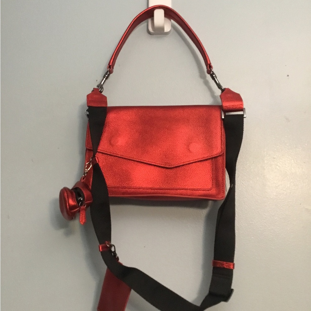 Botkier Red Crossbody Bag with Black Strap